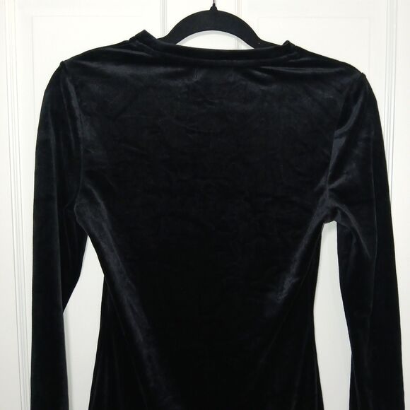 Juicy Couture Vintage Y2K Black Velour Dress Mini Glothic Party Holiday Size M. - Picture 9 of 16